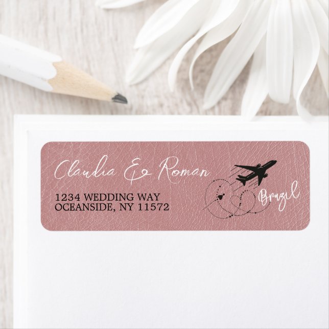 Étiquette Passeport du Brésil Rose Dusty (En situation)