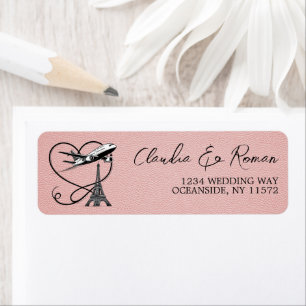 Étiquette Passeport Paris rose