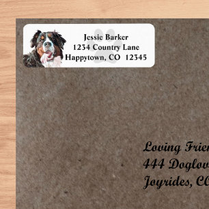Étiquette Pastel Bernese Mountain Dog Adresse de retour Labe