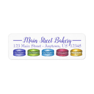 Étiquette Pastel French Macaron Cookies Boulangerie Pâtisser