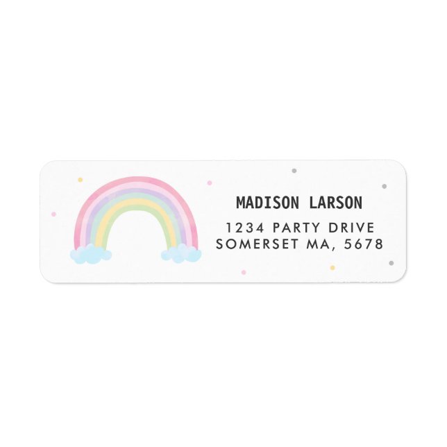 Étiquette Pastel Rainbow Baby shower Adresse de retour (Devant)