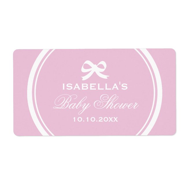 Étiquette Pastel rose do-it-yourself bouteille d'eau baby sh (Devant)