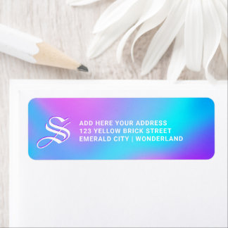 Étiquette Pastels Holographiques | Adresse de Retour Monogra