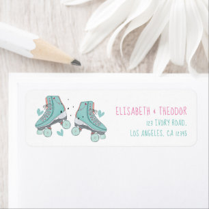 Étiquette Patinage à rouleaux d'anniversaire Pastel