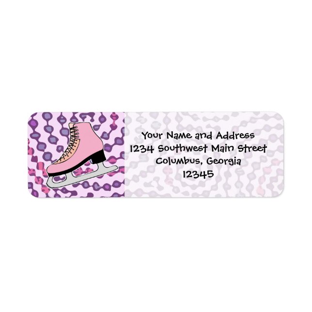 Étiquette Patinage sur glace, Patinage rose (Devant)