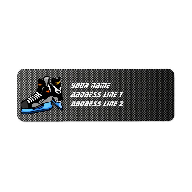 Étiquette Patins de hockey sur fibre de carbone Faux (Devant)