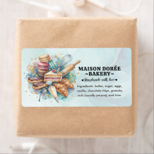 Étiquette Pâtissier Boulangerie Pâtisserie Ingrédient Alimen