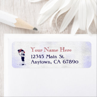 Étiquette Patriotic US Flag and Fireworks Custom Address