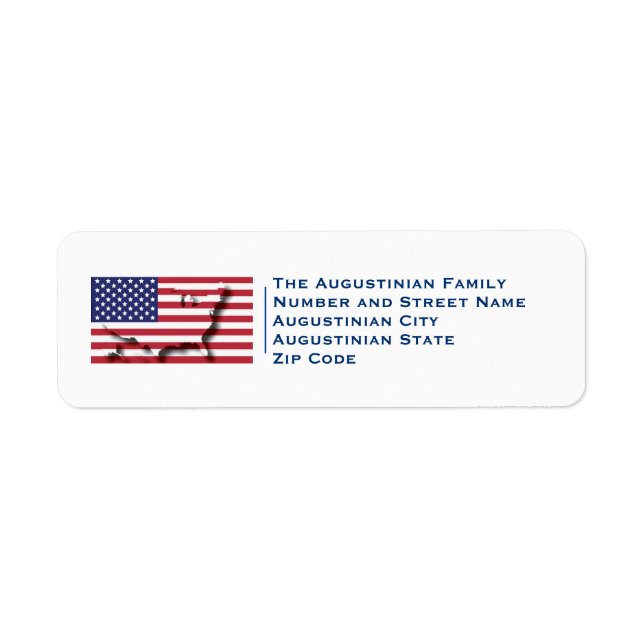 Étiquette Patriotique | Drapeau américain | USA | Retour per (Devant)