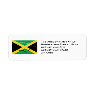Étiquette Patriotique   Drapeau jamaïcain   JAMAICA Adresse 