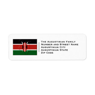 Étiquette Patriotique Drapeau KENYA