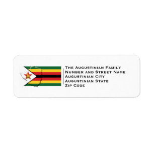 Étiquette Patriotique DRAPEAU ZIMBABWE