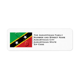 Étiquette Patriotique   ST KITTS ET NEVIS FLAG