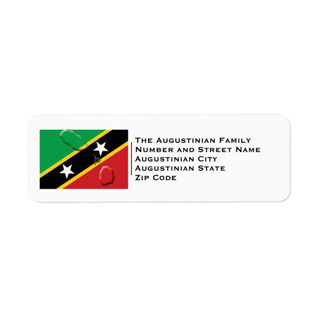 Étiquette Patriotique | ST KITTS ET NEVIS FLAG (Devant)