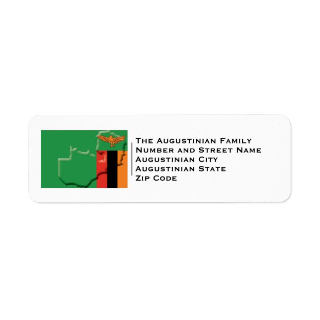 Étiquette Patriotique | ZAMBIA FLAG (Devant)