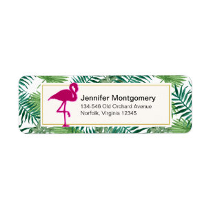 Étiquette Pattern et Pink Flamingo
