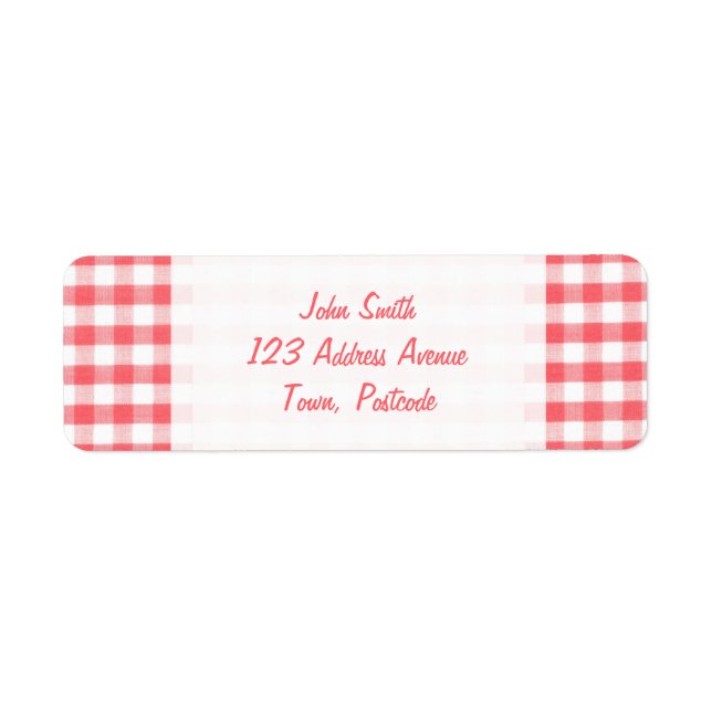 Étiquette Patters rouges Gingham (Devant)
