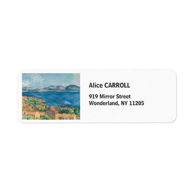 Étiquette Paul Cezanne - Baie de Marseille, vue d'Estaque (Devant)