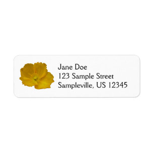 Étiquette Pavot jaune Fleur sauvage de l'Alaska Floral