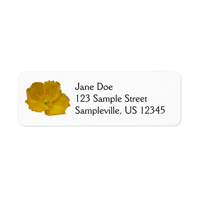Étiquette Pavot jaune Fleur sauvage de l'Alaska Floral (Devant)