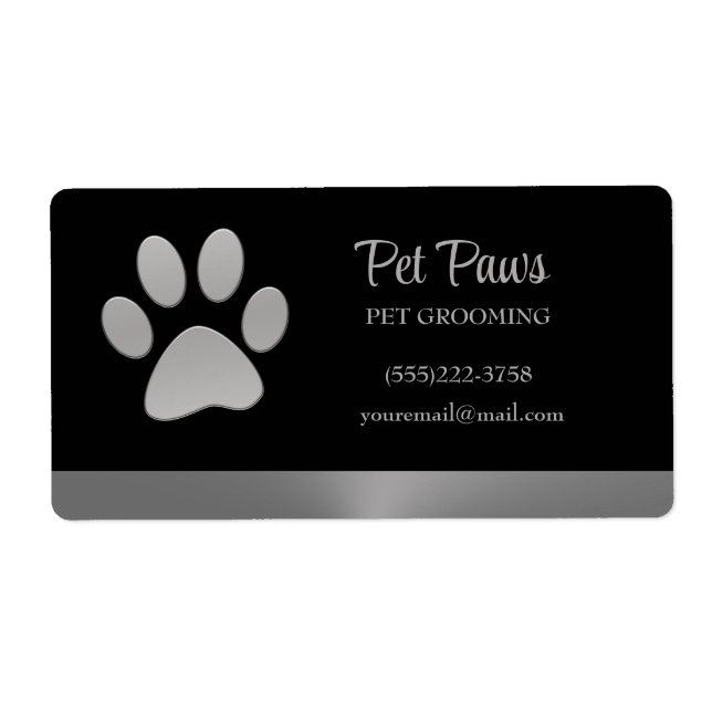 Étiquette Paw Chien Argent sur le service Grossiste pour Ani (Devant)