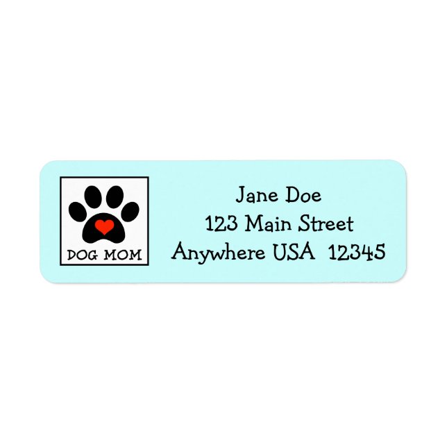 Étiquette Pawprint Chien Maman (Devant)