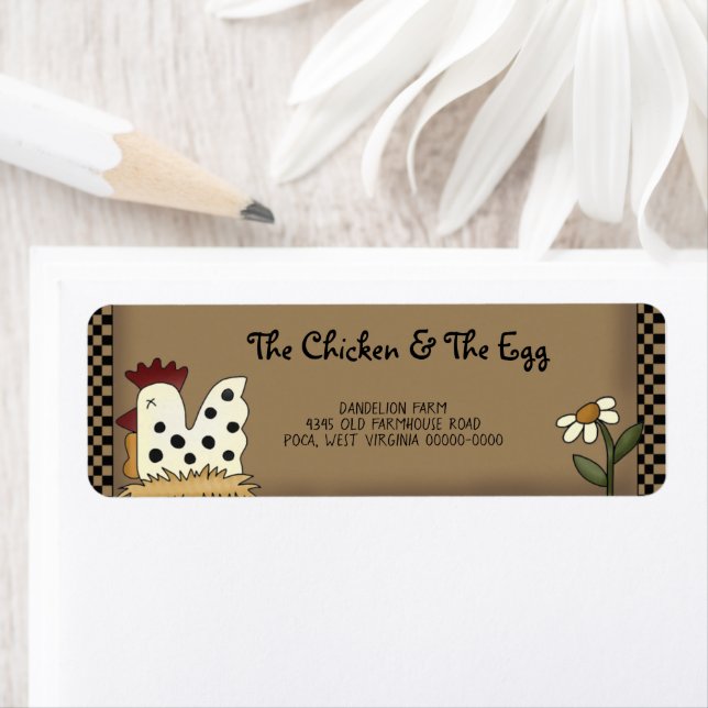 Étiquette Pays primitif Ferme Bac d'expédition de poulet (En situation)