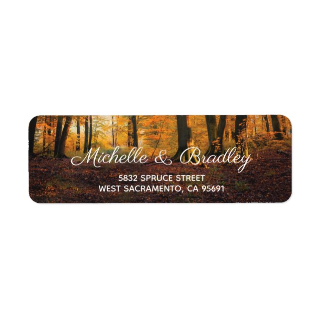 Étiquette Pays rustique Automne Automne Mariage Woodland (Devant)