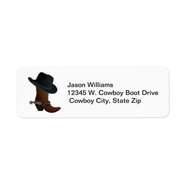 Étiquette Pays Western Cowboy Boot Casquette Spurs Personnal (Devant)