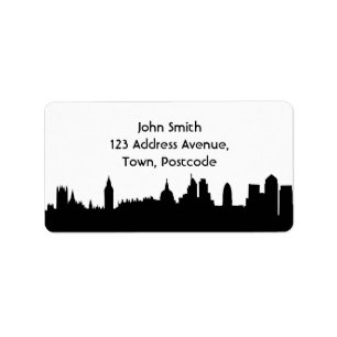 Étiquette Paysage urbain de silhouette d'horizon de Londres