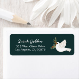 Étiquette Peace Dove Christmas CUSTOM Adresse de retour