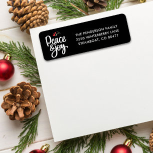 Étiquette Peace Joie Noël Holiday Retour Adresse personnalis