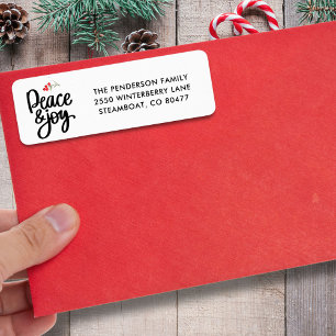 Étiquette Peace Joie Noël Holiday Retour Adresse personnalis