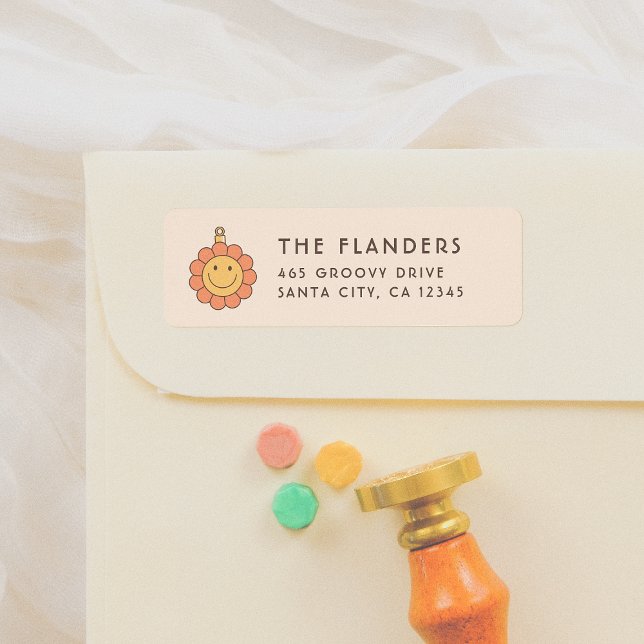 Étiquette Peace & Love Daisy Retro Noël Super (Créateur téléchargé)