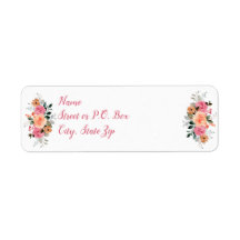 Peach rose Floral Aquarelle bébé fille Douche