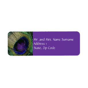 Étiquette Peacock n violet mariage fiançailles