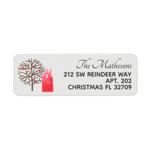 Étiquette Pearl Gray Scandinavian Holiday Adresse de retour