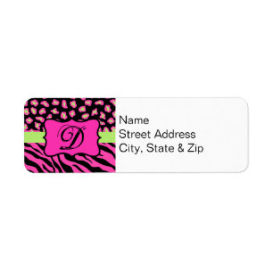 Étiquette Peau rose, noire et citron vert Zèbre et Cheetah
