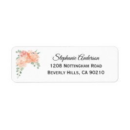 Étiquette Pêche Aquarelle Florale Médaille