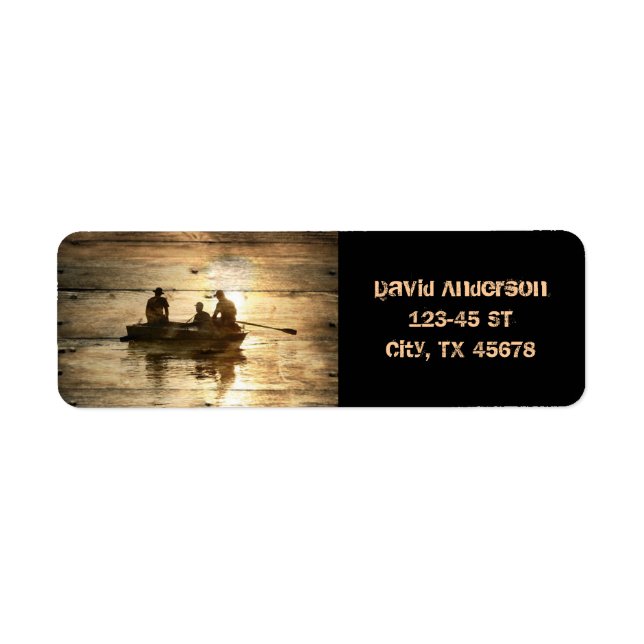 Étiquette Pêche en canot de canot de fond (Devant)