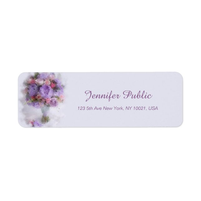 Étiquette Peinture à l'huile Fleurs Modèle Script à la main  (Devant)