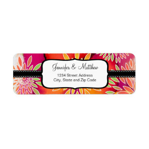 Étiquette Peinture abstraite florale de motif et d'aquarelle