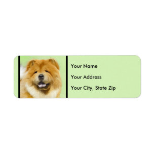 Étiquette Peinture Chow Chow - Joli art original chien