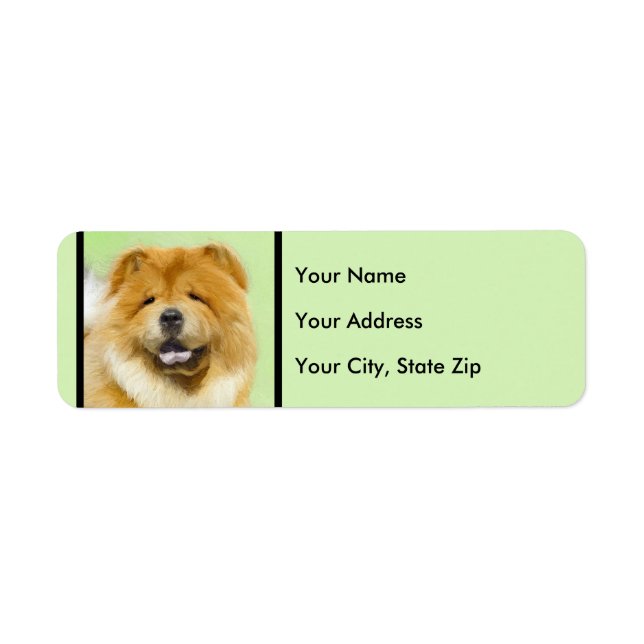 Étiquette Peinture Chow Chow - Joli art original chien (Devant)