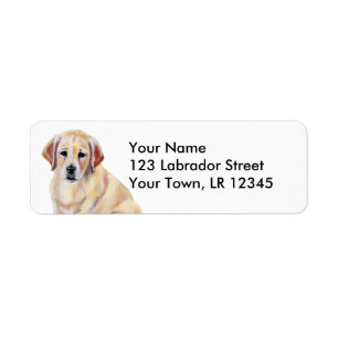 Étiquette Peinture de chiot jaune du Labrador
