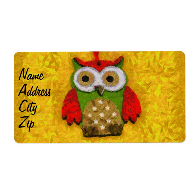 Étiquette Peinture de hibou (Devant)