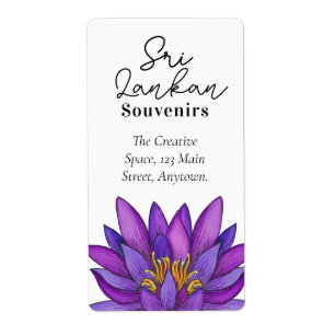 Étiquette Peinture de lotus du Sri Lanka