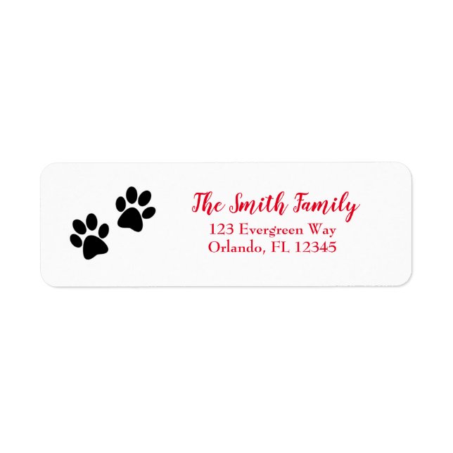 Étiquette Peinture de pattes pour animaux de compagnie Chien (Devant)