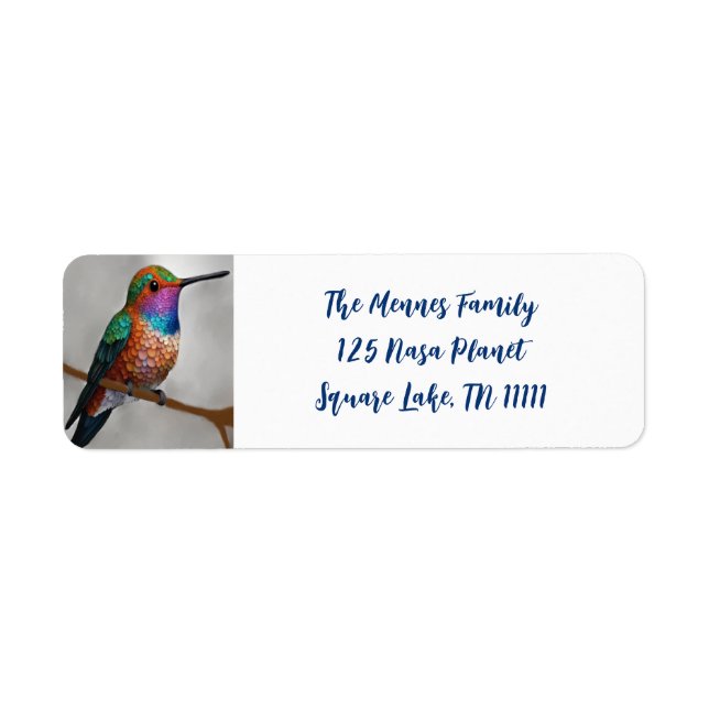 Étiquette Peinture des colibris de Vibrant Allen (Devant)