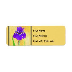Étiquette Peinture Iris à pois pourpre - Chien original mign